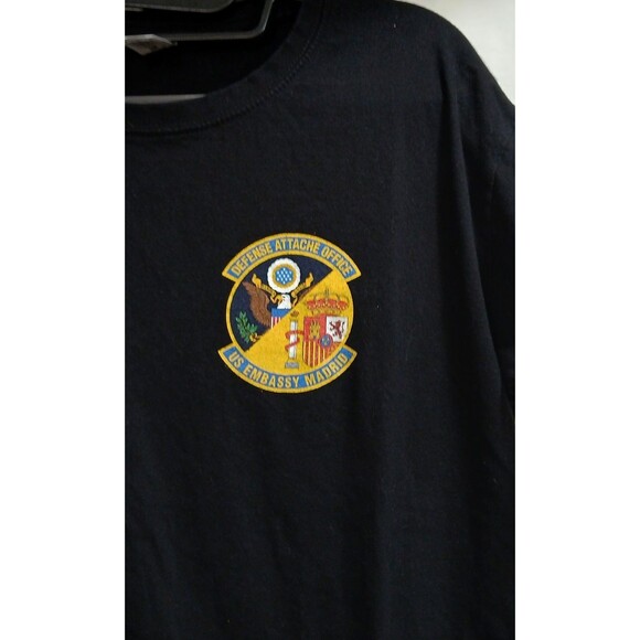 US Embassy Madrid Defense Attaché Office Men’s Large Black T-Shirt Double Sided - Picture 3 of 6